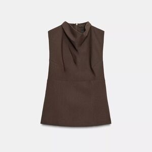 Zara Brown Sleeveless Blouse
